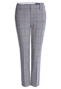Geruite broek in tinten van zwart en grijs, gemaakt van een soepele stof, met een op maat gemaakte pasvorm en een rechte pijpdesign, voorzien van voorzakken.