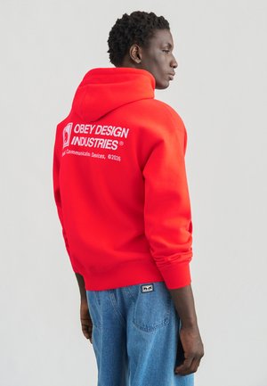DESIGN INDUSTRIES HOOD - Hoodie - fiery red