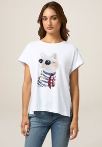 Oltre CON STAMPA E PAILLETTES - T-shirt con stampa - bianco