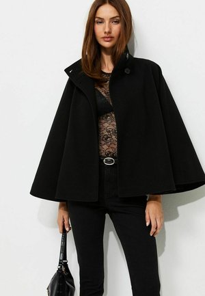 New Look, BUTTON FRONT HIGH NECK CAPE JACKET - Summer jacket - black