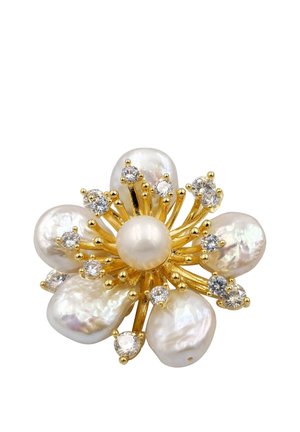 HEBE JEWELS FLOWER - Spilla - weiß goldfarben