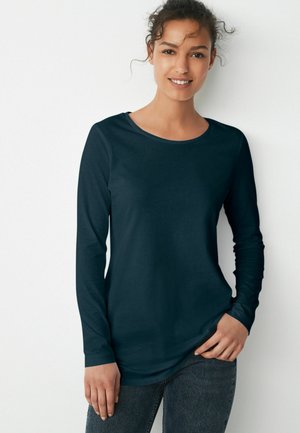 LONGLINE LONG SLEEVE CREW NECK TOP - Pikkade varrukatega topp - blue