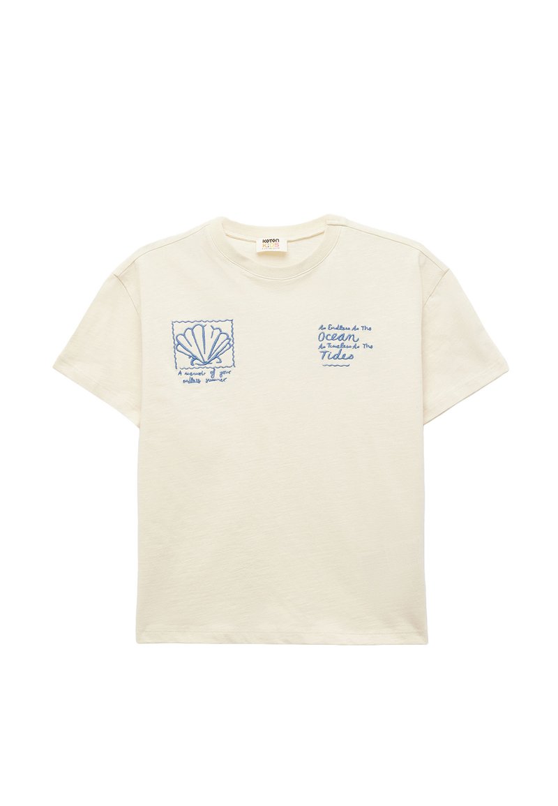 Koton SHORT SLEEVE - Camiseta estampada - beige