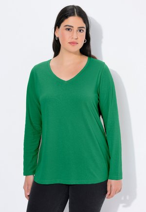 V-NECK LONG SLEEVES - Langarmshirt - emerald green