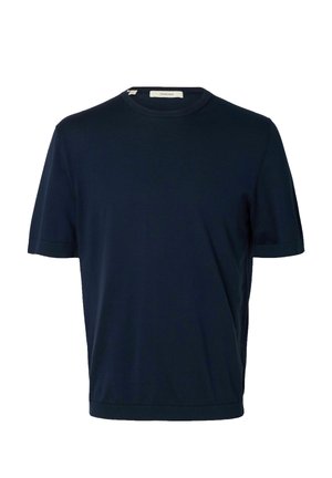 Selected, T-SHIRT TORINO KNIT - Camiseta básica - navy blazer