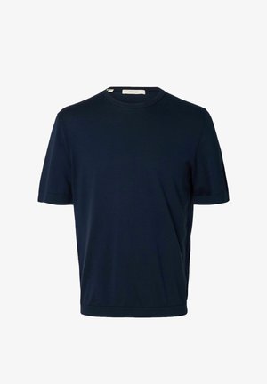 Selected, T-SHIRT TORINO KNIT - Camiseta básica - navy blazer