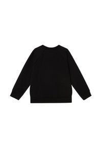 Felpa nera con scollatura rotonda, maniche lunghe a raglan e polsini e orlo a costine. Realizzata in un tessuto morbido e liscio.