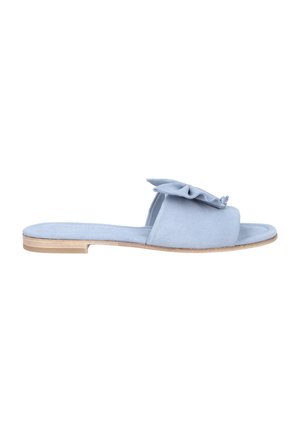 Pantolette flach - blau