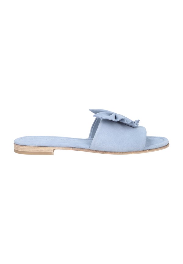 Pantolette flach - blau