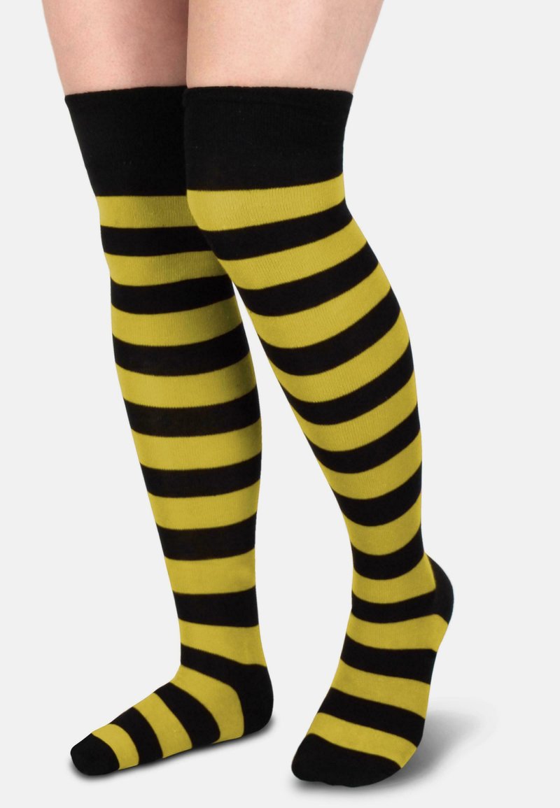 Normani WIDESTRIPE OVERKNEES - Overkneestrümpfe - schwarz/gelb
