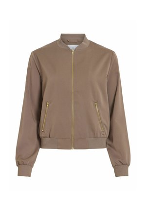 VILA, BOMBER JACKET VIBUBBLE ZIPPER - Sweat zippé - taupe