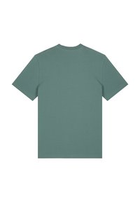 Groene T-shirt met korte mouwen en ronde hals, gemaakt van zachte katoenstof, met een eenvoudig ontwerp zonder zichtbare graphics of accenten.