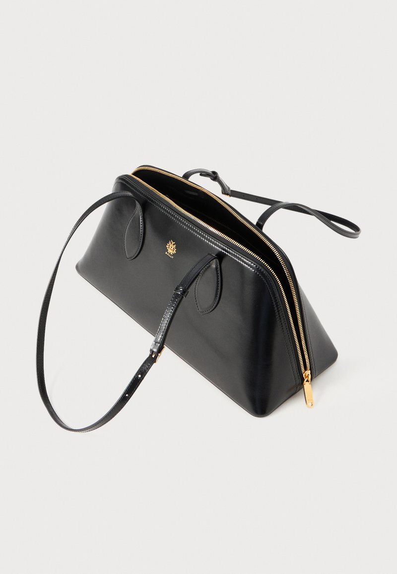 Sac à Main Vintage Bally En Cuir Vernis Matelassé Noir - Double Rabat, Bandoulière - État Neuf