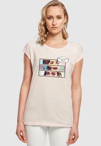 Merchcode THINKING COMIC EXTENDED SHOULDER TEE - T-shirts print - pink