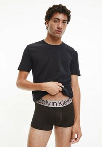 Calvin Klein Underwear LOW RISE TRUNK 3 PACK CKR STEEL MICRO - Uske bokserice - black