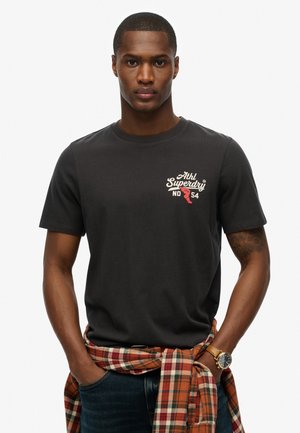 Superdry & Co ATHLETIC - Camiseta estampada - washed black
