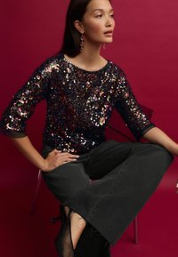 Next REGULAR FIT - SEQUIN QUARTER SLEEVE  - Blouse - black pink