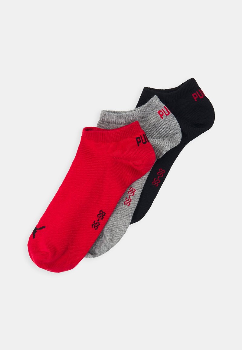 Puma UNISEX SNEAKER PLAIN 6 PACK - Spordisokid - grey/black/red combo