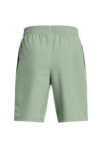 Lichtgroene sportshorts met een elastische tailleband, zijzakken en een gladde textuur. Mid-thigh lengte met een eenvoudig ontwerp.