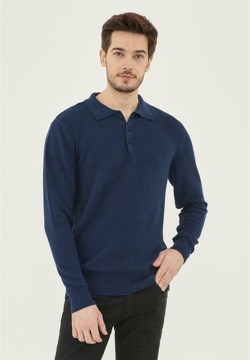 Herren Strickjacken | ORGANICATION WAFFLE Strickpullover navy/dunkelblau - XB21055 Herren Strickjacken | ORGANICATION WAFFLE Strickpullover navy/dunkelblau - XB21055