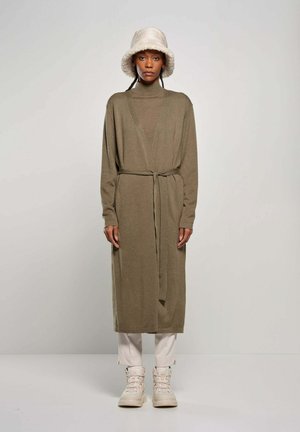 MIT ABNEHMBAREM GÜRTEL - Cardigan - dark moss green