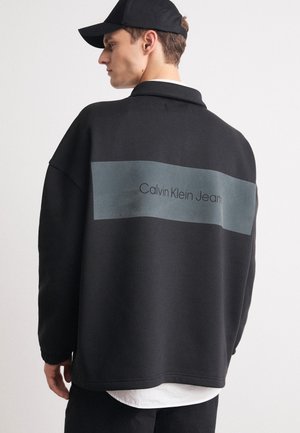 Calvin Klein Jeans COLORBLOCK HALF ZIP - Felpa - black