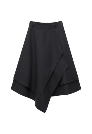 & OTHER STORIES, & OTHER STORIES DOUBLE LAYER ASYMMETRIC SKIRT - Jupe longue - black