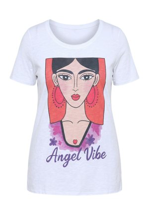 Angel of Style, T-SHIRT, FRAUEN-MOTIV, OFFENE KANTEN, HALBARM - T-shirt con stampa - snow white