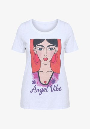 Angel of Style, T-SHIRT, FRAUEN-MOTIV, OFFENE KANTEN, HALBARM - T-shirt con stampa - snow white