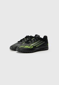 adidas Performance F50 CLUB UNISEX - Kopačky na umelý trávnik - core black/iron-coloured/lucid lemon