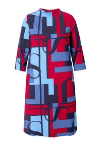 LETTER PRINT - Vestito di maglina - ruby red