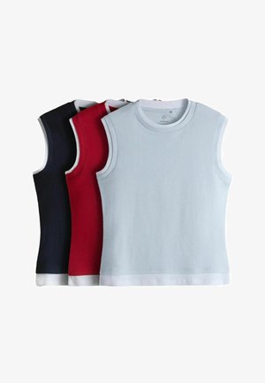 THE SET, REGULAR FIT - 3 PACK DOUBLE LAYER VESTS . - Topp - navy blue light blue red