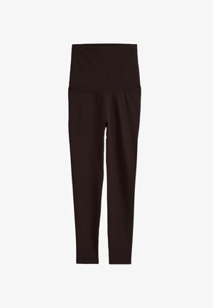 Svarte høy-tallets graviditetsleggings med ben i full lengde og en bred, elastisk midjebånd som støtter magen.