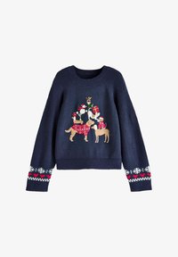 Unselected, blue navy dog graphic
