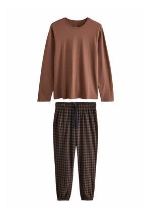 REGULAR FIT - LONG SLEEVE SET - Pyjama set - rust orange navy blue