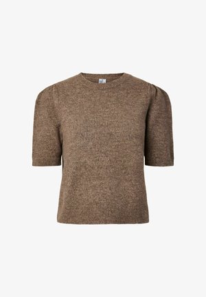 Pieces, KNIT PCALYX T-SHIRT - T-shirt basique - coffee quartz