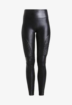 Spanx FAUX LEATHER MOTO LEGGINGS - Leggings - Meias - very black