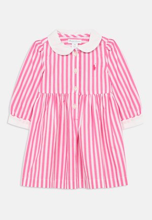 STRIPED POPLIN SHIRTDRESS & BLOOMER 0-2Y SET - Rochie tip cămașă - desert pink/white