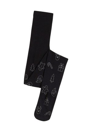 MIT GLITZERDRUCK - Collant - black
