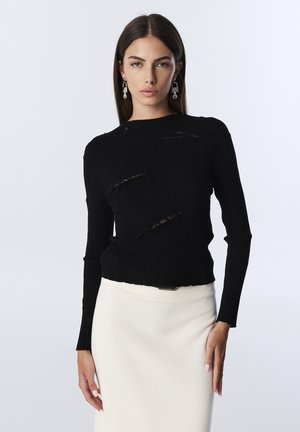 WITH DISTRESSED - Pullover - black