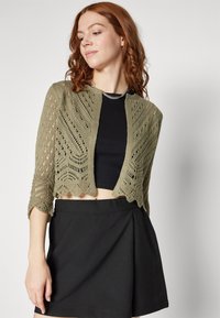 JDY JDYSUN CROPPED CARDIGAN - Vesta na kopčanje - deep lichen green