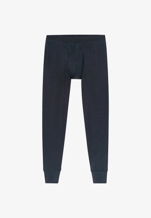 Dunkelgraue Long John aus weichem Stoff, mit elastischem Bund und schmal zulaufenden Bündchen. Enthält eine Eingrifföffnung und keine sichtbaren Muster.