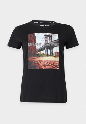 DKNY, PHOTOREAL BROOKLYN LOGO CREW NECK TEE - T-shirt print - black