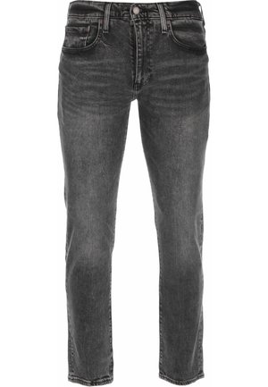 Schwarz gewaschene Jeans mit geradem Bein, Vorderentaschen, Gürtelschlaufen und Knopfverschluss.