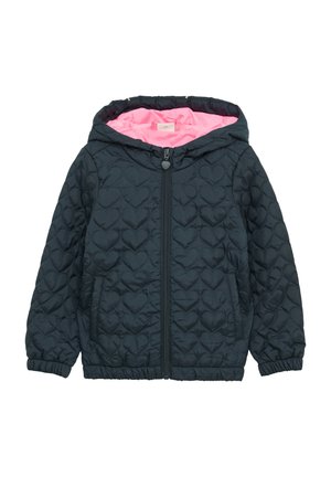 WATTIERTE KAPUZEN MIT HERZ-STEPPUNG UND DEKORATIVEN REFLEKTOR-DETAILS - Übergangsjacke - navy