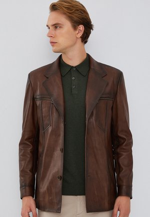 Leather jacket - brown