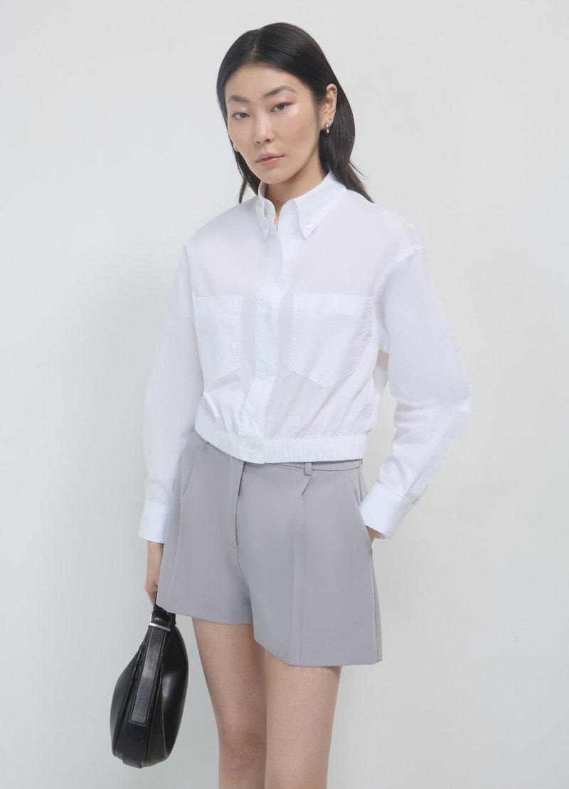 Calliope CROP ELASTICO - Hemdbluse - bianco ottico