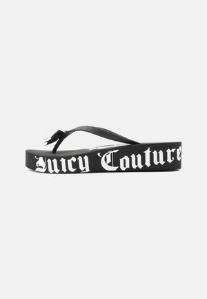 Juicy Couture HERITAGE CREST WEDGE SLIDE - Σανδάλια τύπου T - black
