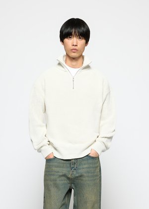 CHUNKY HALF ZIP - Jumper - ecru