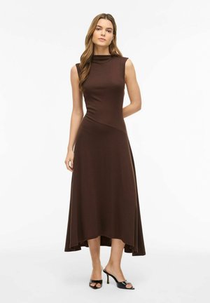 VILA, MIDI DRESS VISCARLET SLEEVELESS - Robe en jersey - coffee bean